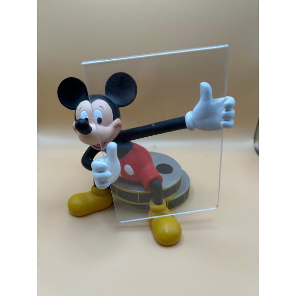 Vintage Disney Mickey Mouse Sitting On Films Rolls Holding A Clear Picture Frame - Picture 5 of 6